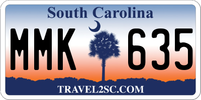 SC license plate MMK635