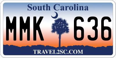 SC license plate MMK636