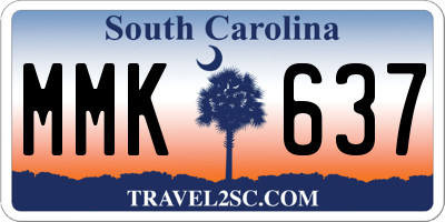 SC license plate MMK637