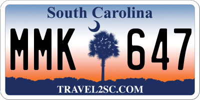 SC license plate MMK647