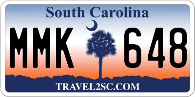 SC license plate MMK648