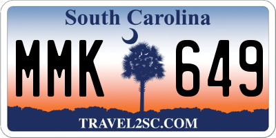 SC license plate MMK649