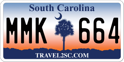 SC license plate MMK664