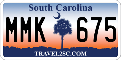 SC license plate MMK675