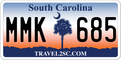 SC license plate MMK685