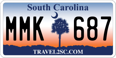 SC license plate MMK687