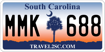 SC license plate MMK688