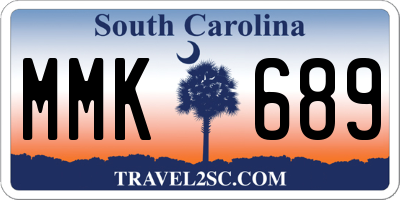 SC license plate MMK689
