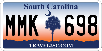 SC license plate MMK698