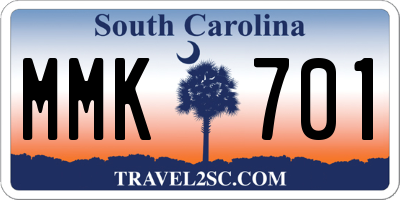 SC license plate MMK701