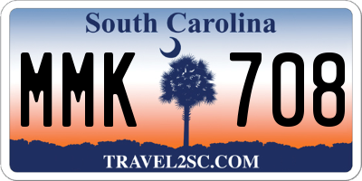 SC license plate MMK708