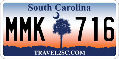 SC license plate MMK716