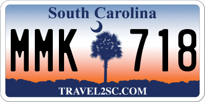 SC license plate MMK718
