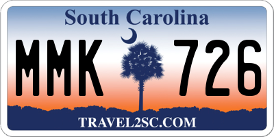 SC license plate MMK726