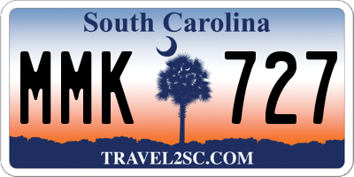 SC license plate MMK727
