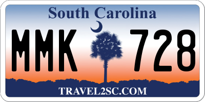 SC license plate MMK728