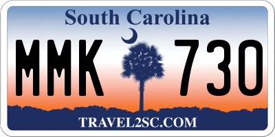 SC license plate MMK730