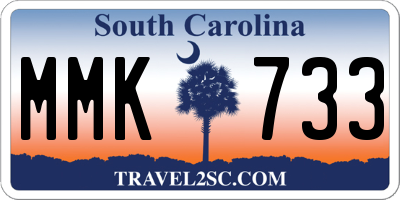 SC license plate MMK733