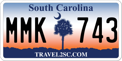 SC license plate MMK743