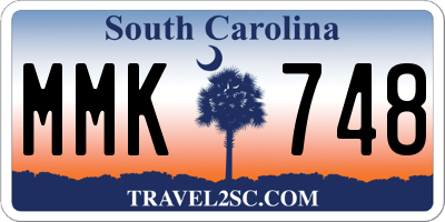 SC license plate MMK748