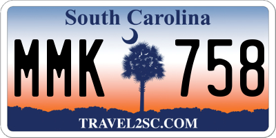 SC license plate MMK758