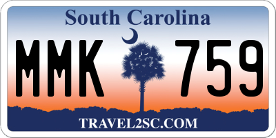 SC license plate MMK759