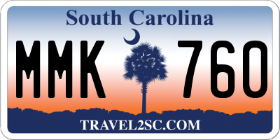 SC license plate MMK760