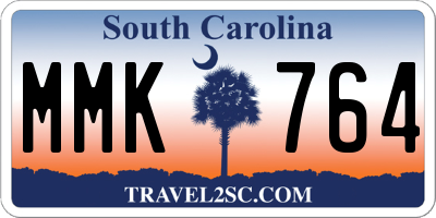 SC license plate MMK764