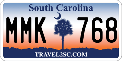 SC license plate MMK768