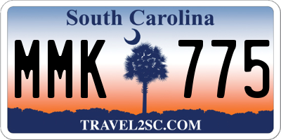 SC license plate MMK775