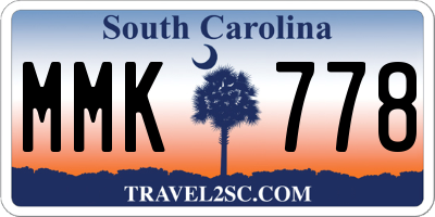 SC license plate MMK778