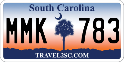 SC license plate MMK783