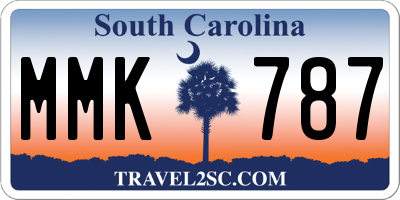 SC license plate MMK787