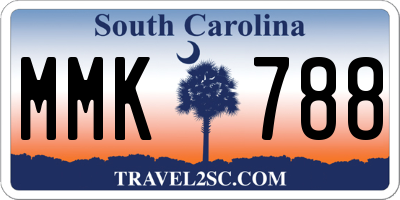 SC license plate MMK788