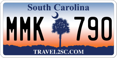 SC license plate MMK790