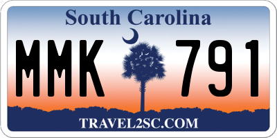 SC license plate MMK791