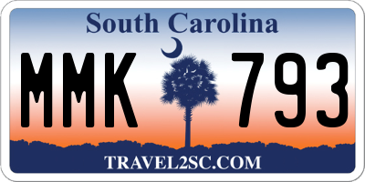 SC license plate MMK793