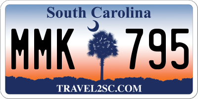 SC license plate MMK795