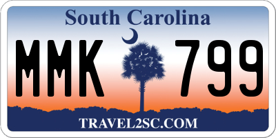 SC license plate MMK799
