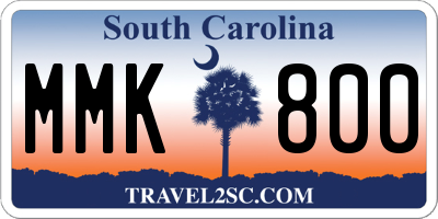 SC license plate MMK800
