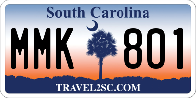 SC license plate MMK801