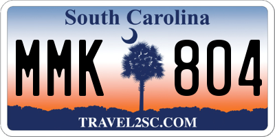 SC license plate MMK804