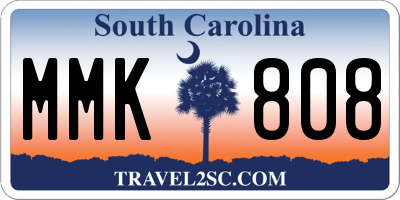 SC license plate MMK808