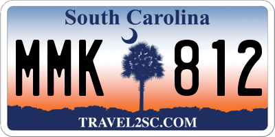 SC license plate MMK812