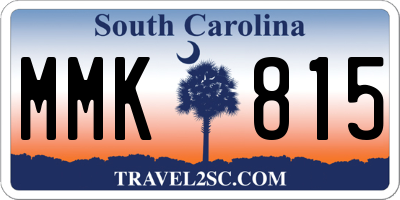 SC license plate MMK815