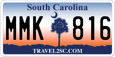SC license plate MMK816