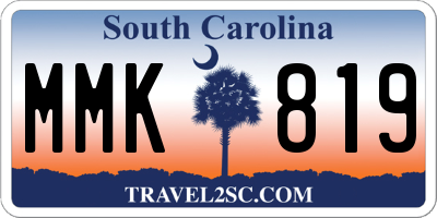 SC license plate MMK819