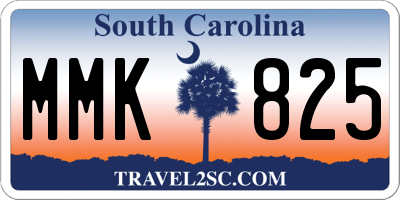 SC license plate MMK825
