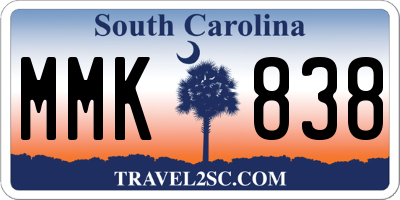 SC license plate MMK838