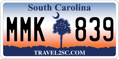 SC license plate MMK839